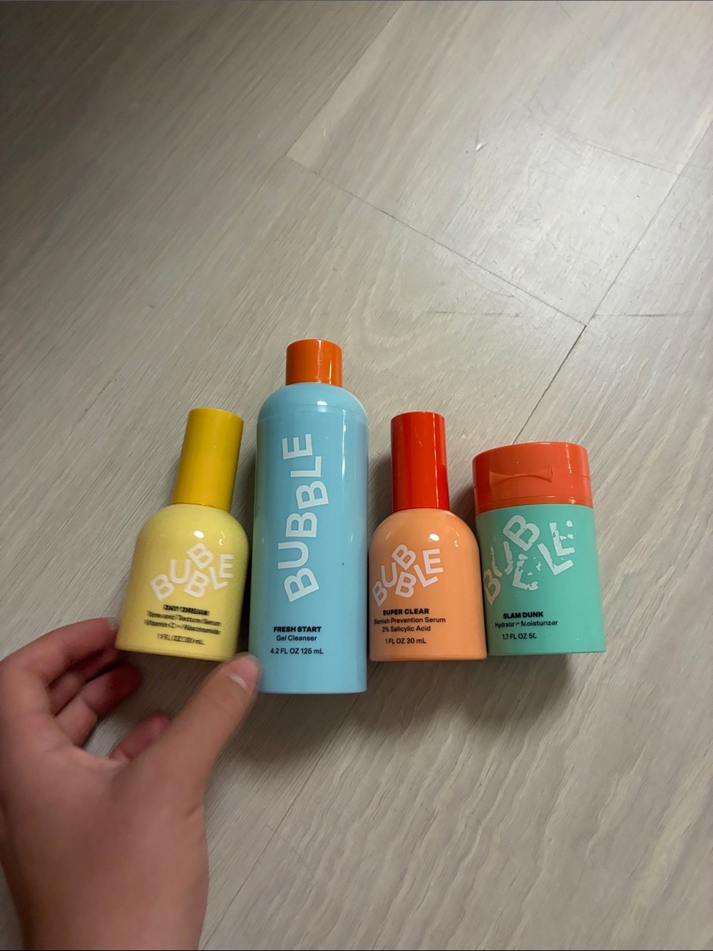 Bubble Kids Hair & Skin Set - Blue, Yellow, Peach, Teal